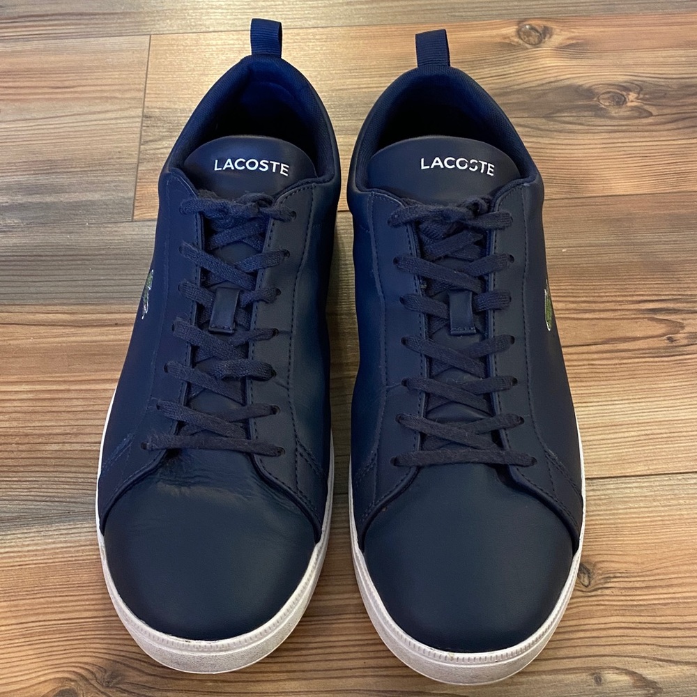 Lacoste Leather Sneakers in navy & white Size 12 - Picture 5 of 12